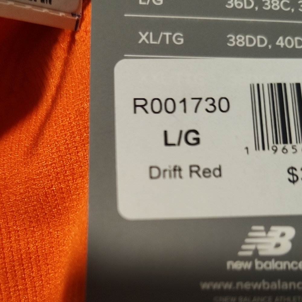 New Balance Drift Red Ribbed Top - Picture 5 of 5